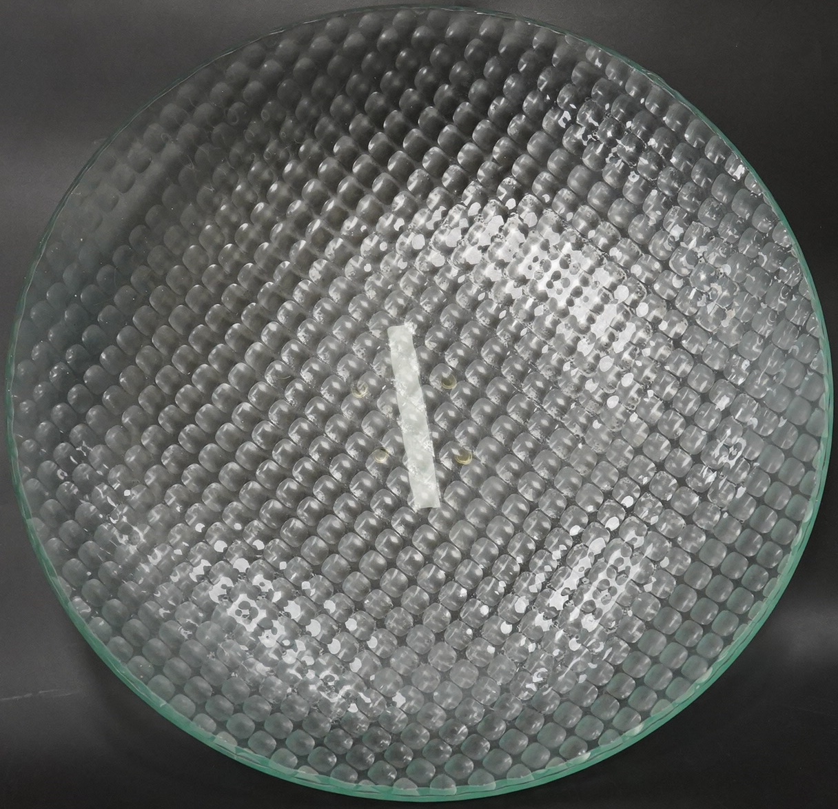 A Mary Canny clear art glass ‘Bubble dish’ 35.5 cm diameter